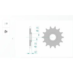 Pinhao em aço Standard 73301 - 520 com 13 dentes