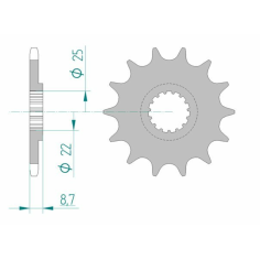 Pinhao em aço auto-lavável 73301 - 520 com 12 dentes Gas Gas