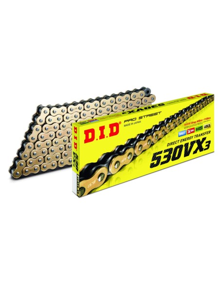 Corrente DID VX3 530 Rivet, GLD/BLK 122